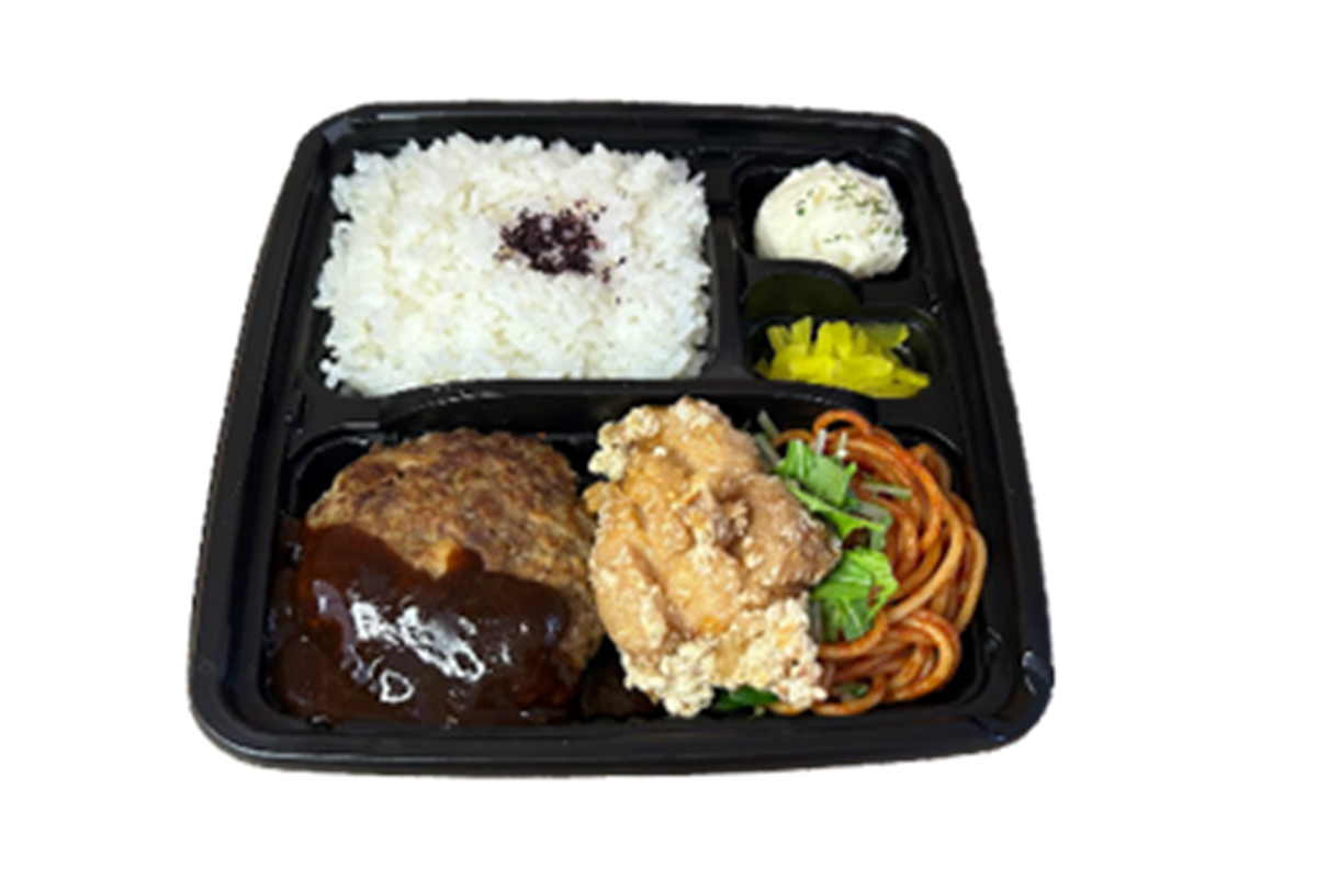 ハンバーグから揚げ弁当
